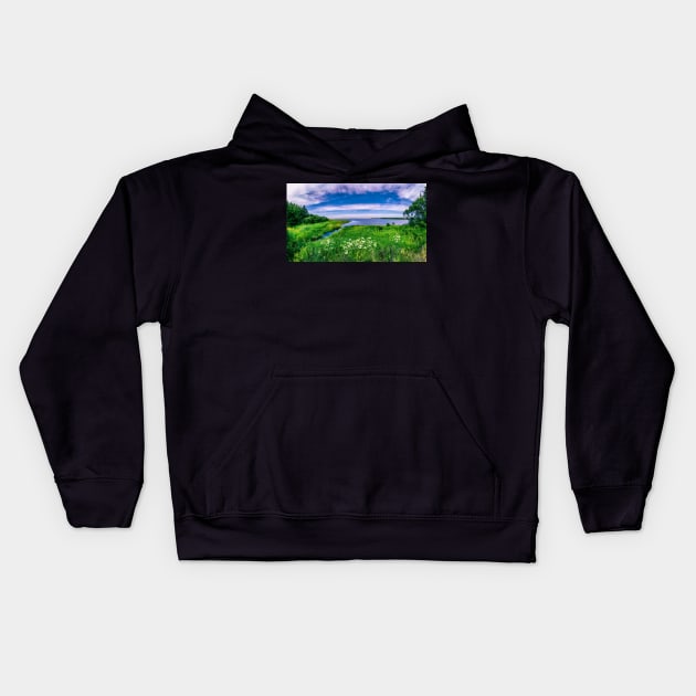 Celtic Shores Coastal Trail 02 Kids Hoodie by kenmo